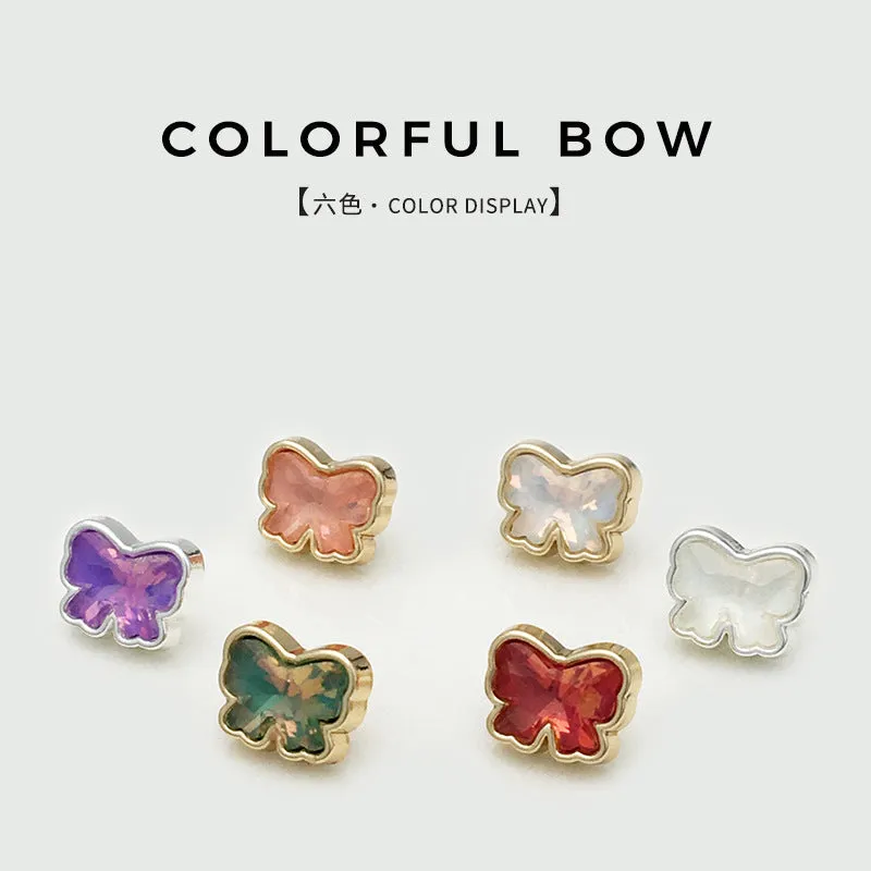 11mm Colorful Bow Metal Shank Buttons for Shirts 20pcs