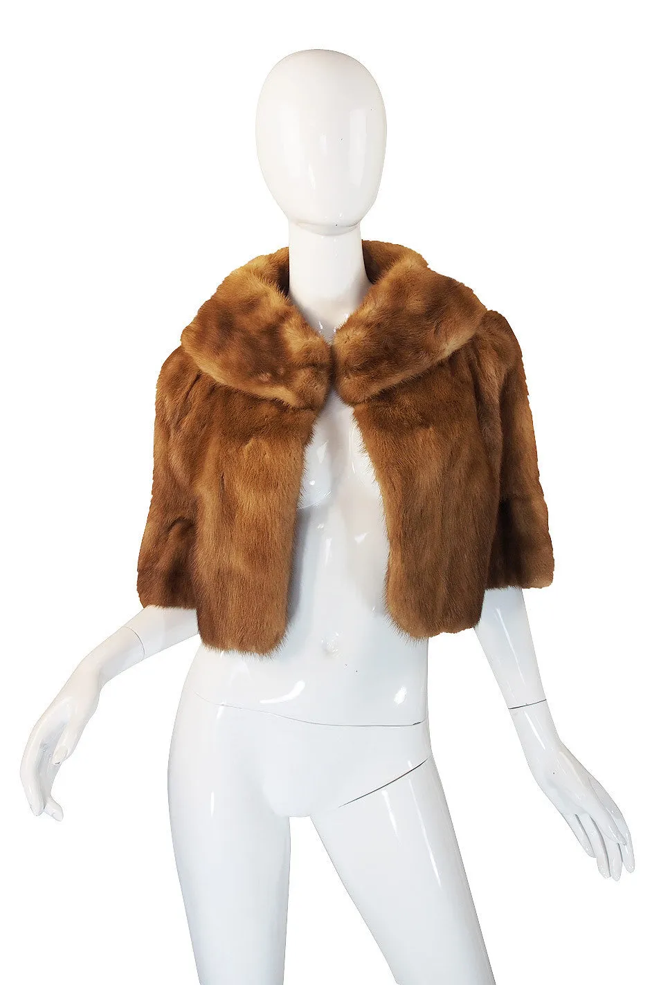 1950s Mink Ruffle Sleeve Jacket