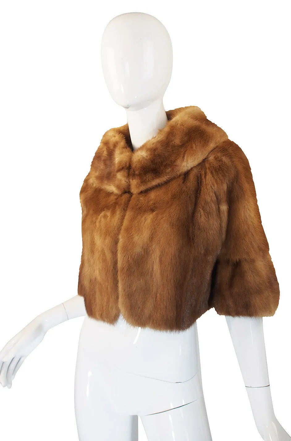 1950s Mink Ruffle Sleeve Jacket