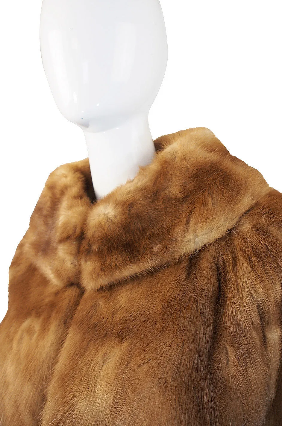 1950s Mink Ruffle Sleeve Jacket
