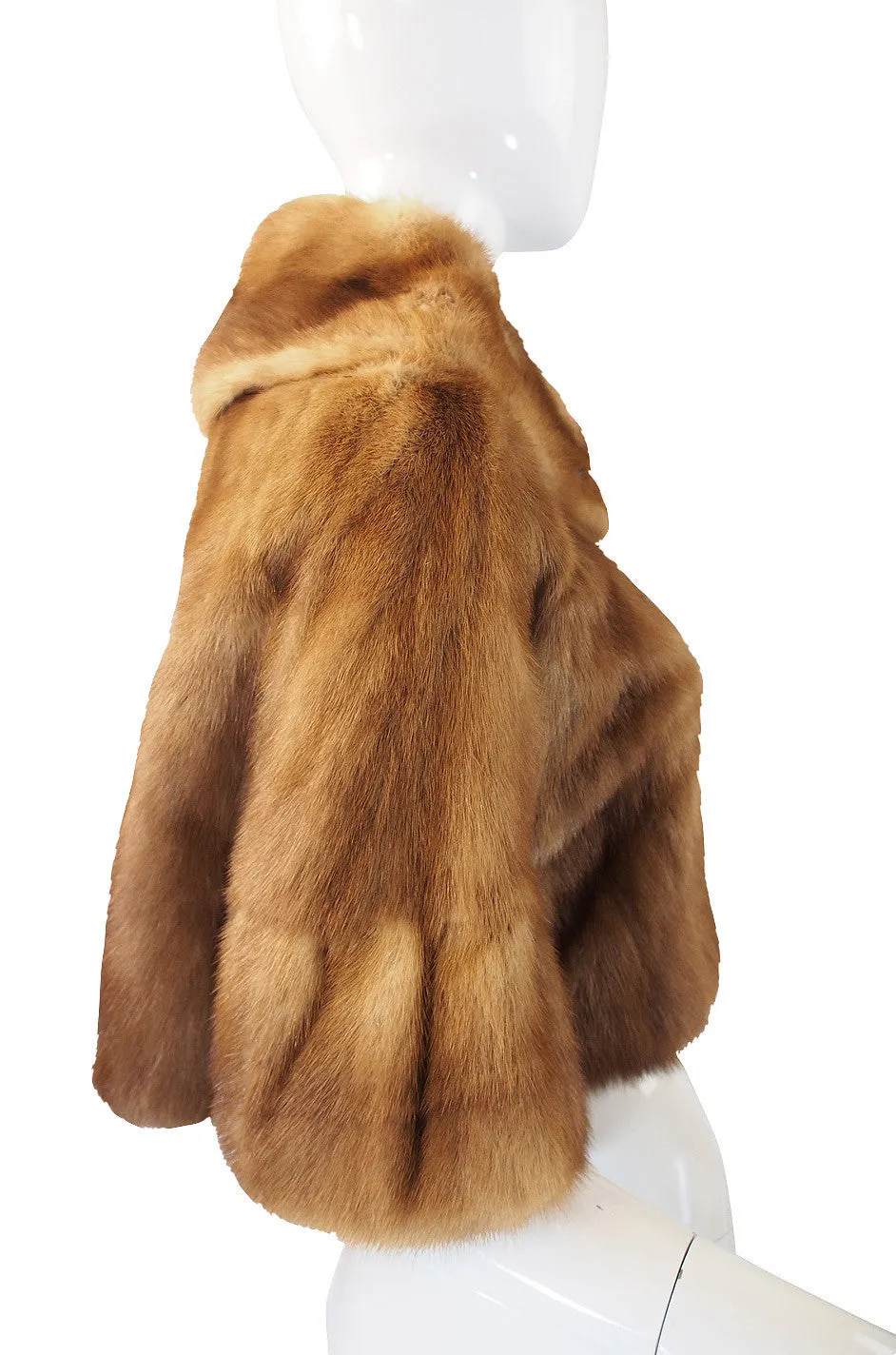 1950s Mink Ruffle Sleeve Jacket