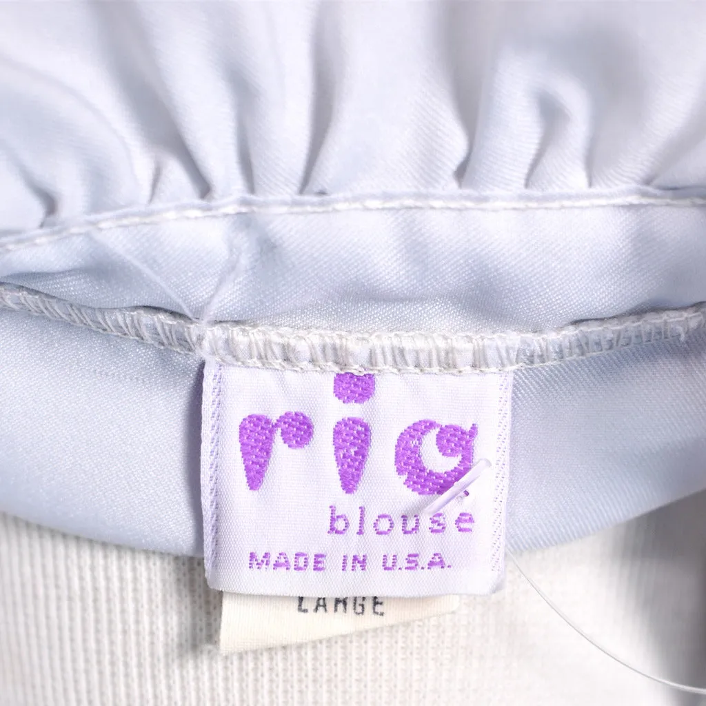 1980s Gray Ruffle Blouse