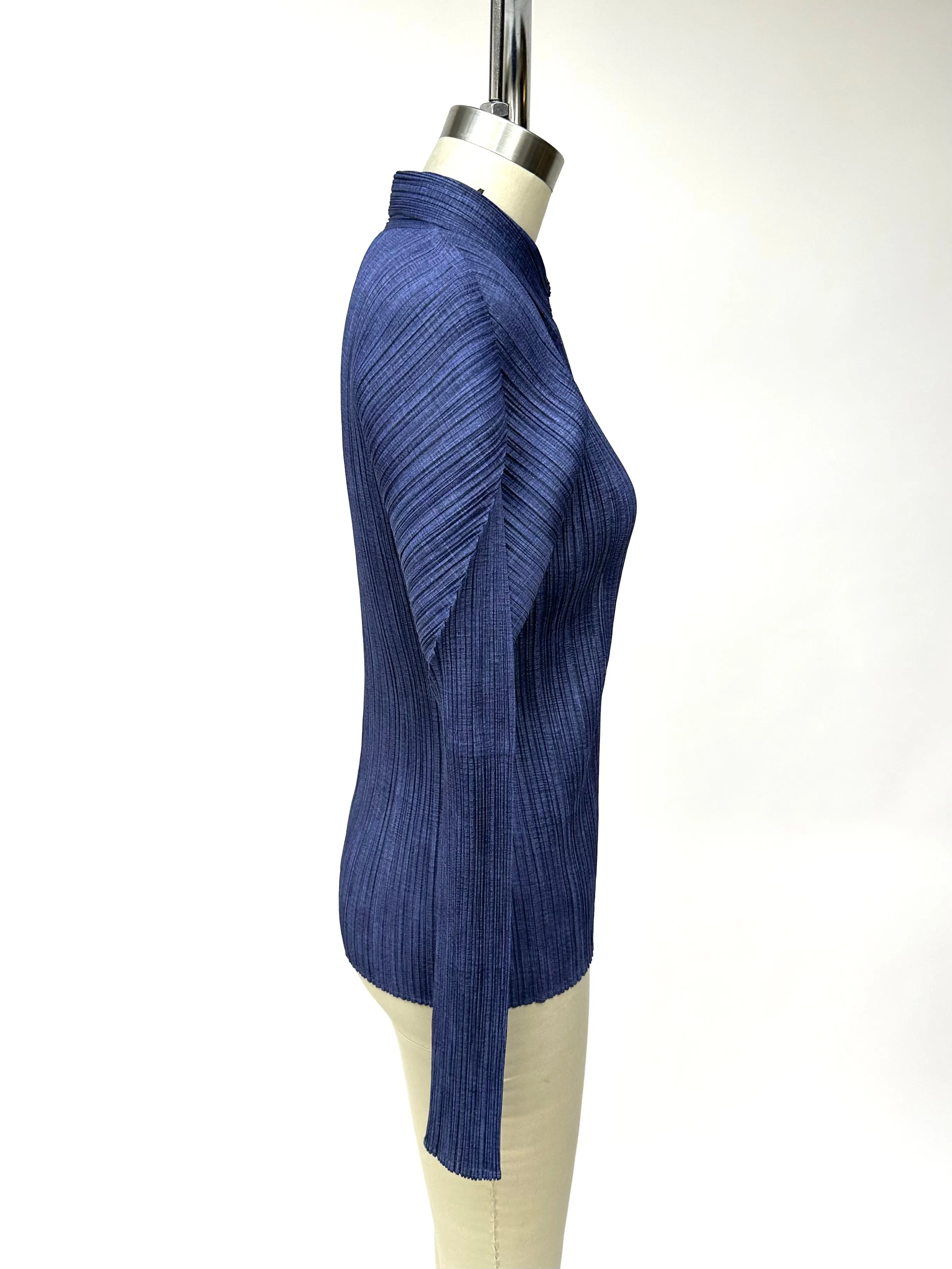 1990s Pleats Please Origami Denim Print Top