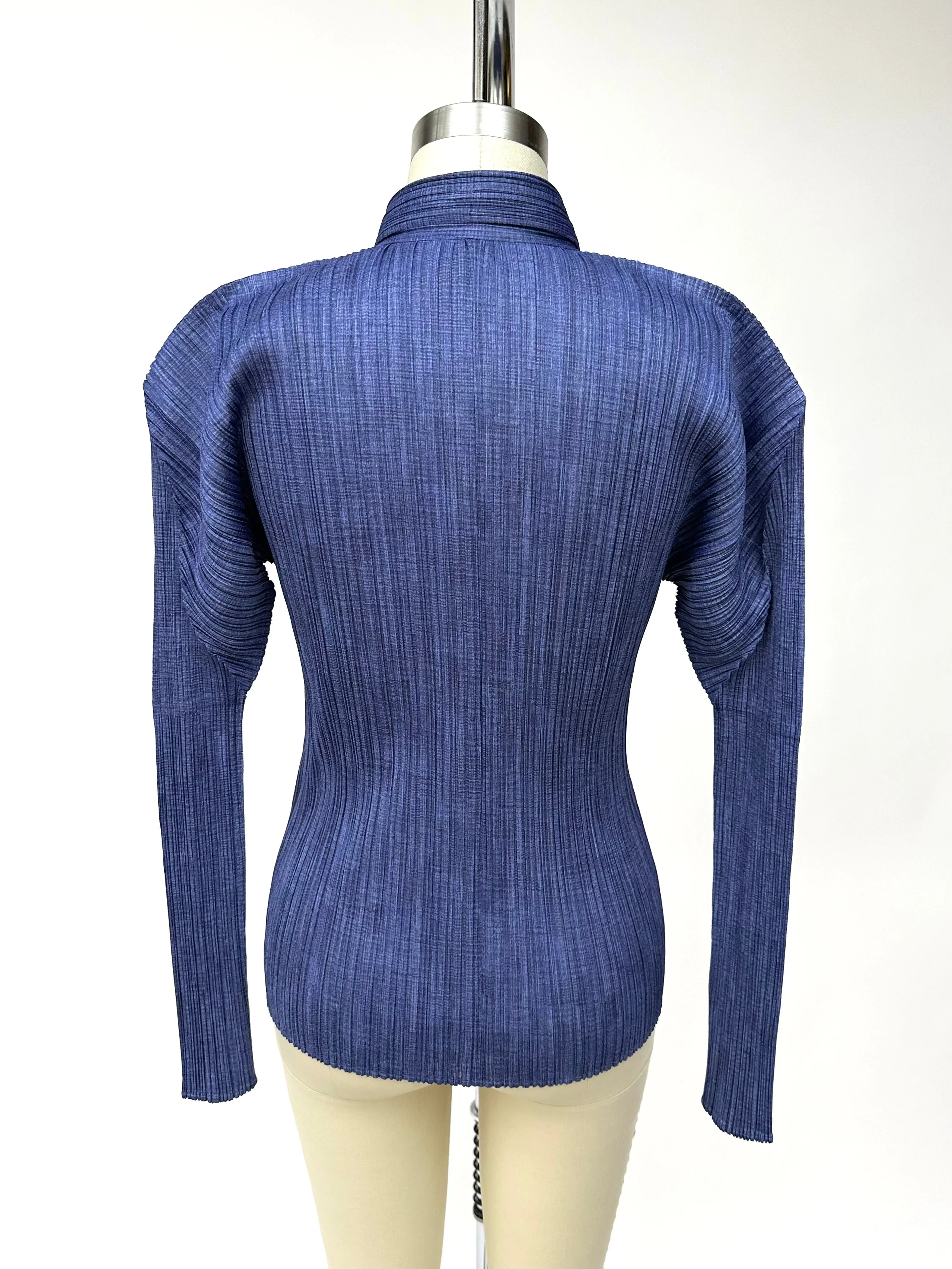 1990s Pleats Please Origami Denim Print Top