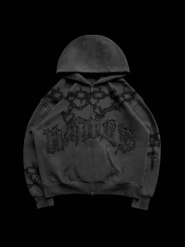 2000er Jahre Mehrfarbiger Kettenmuster Hoodie