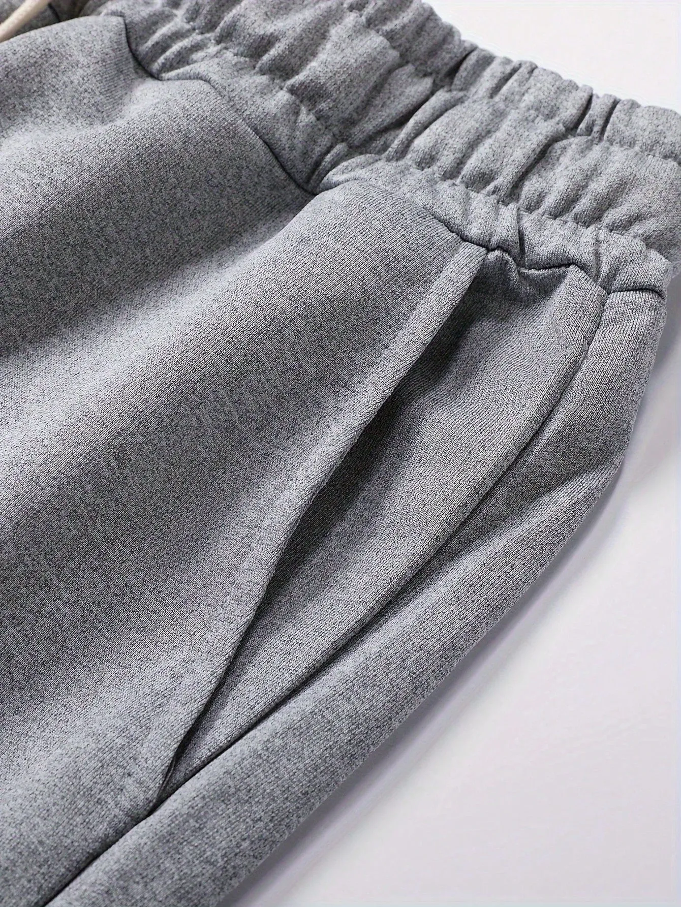 2pcs QA Mens' Solid Color Comfy Breathable Waist Drawstring Jogger Sweatpants With Elastic Cuffs