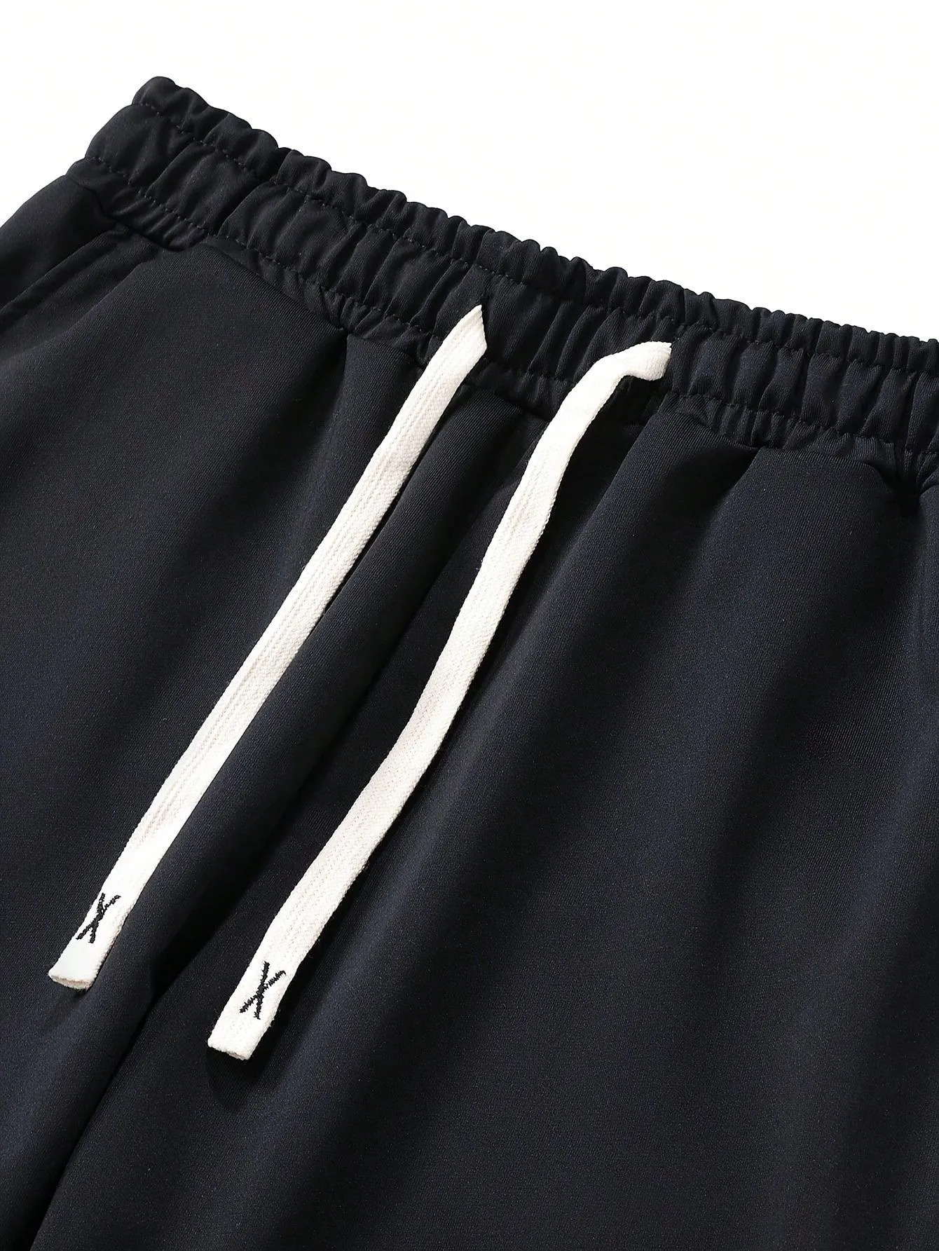 2pcs QA Mens' Solid Color Comfy Breathable Waist Drawstring Jogger Sweatpants With Elastic Cuffs