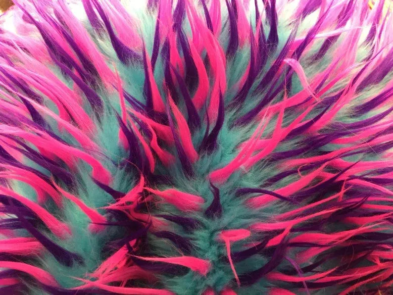 3 Tone Spikes Faux Fur- Shaggy Faux Fur-Fashion-Jackets-Apparel-Decorations-Throw Blankets-Sold By The Yard
