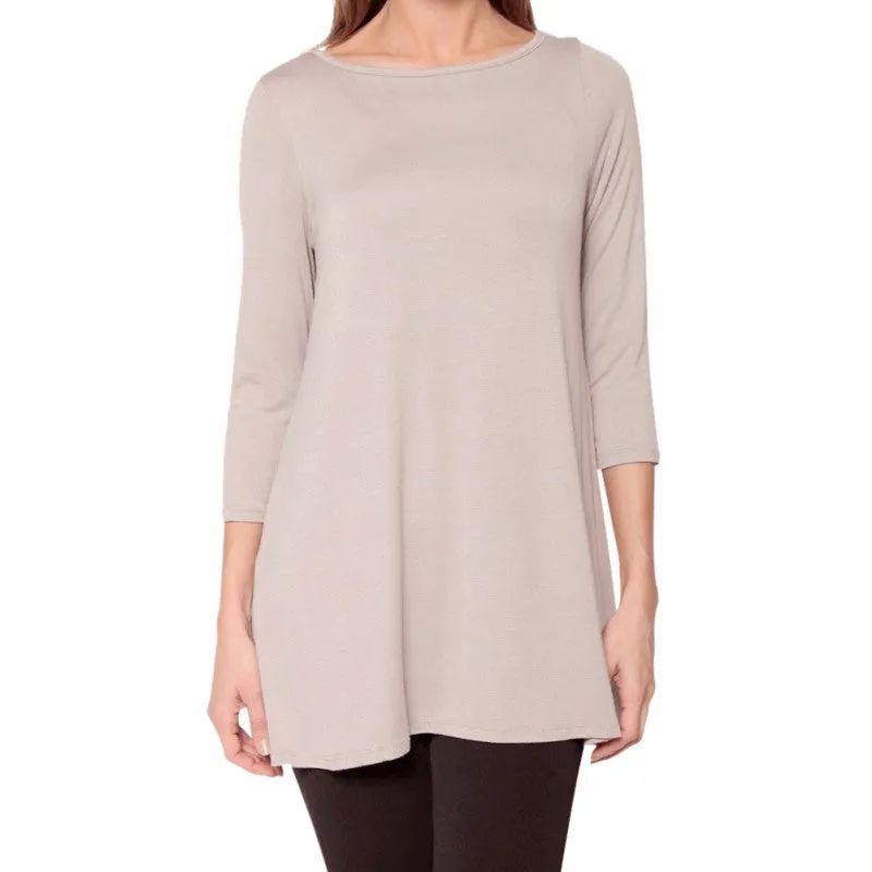 7 Colors Women Plus Size Casual Loose Round Neck T-shirt Solid Color Three Quarter Top S-XXL Size NW
