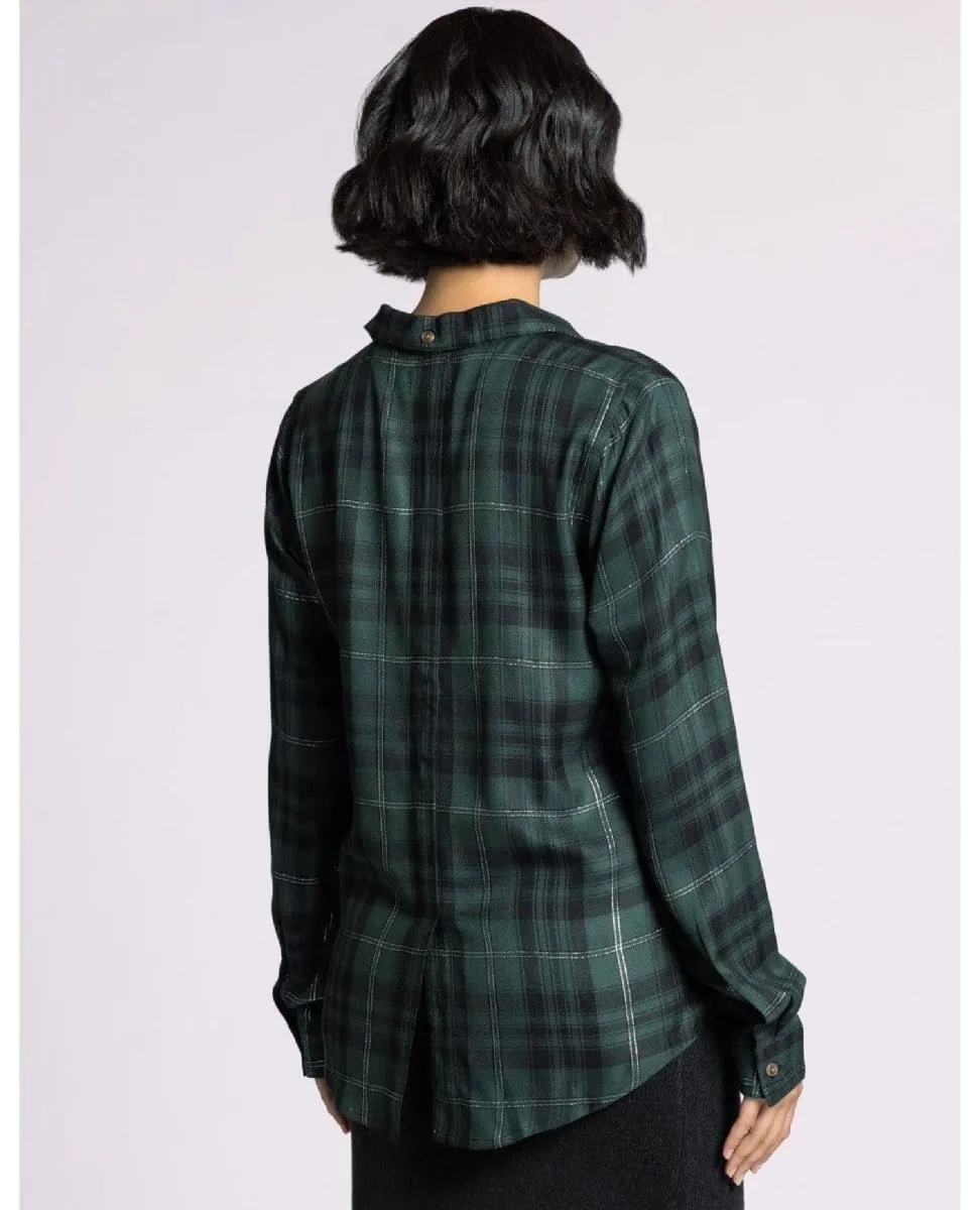 Adeline Pine Silver Plaid Top
