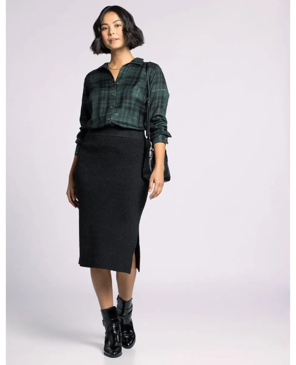 Adeline Pine Silver Plaid Top