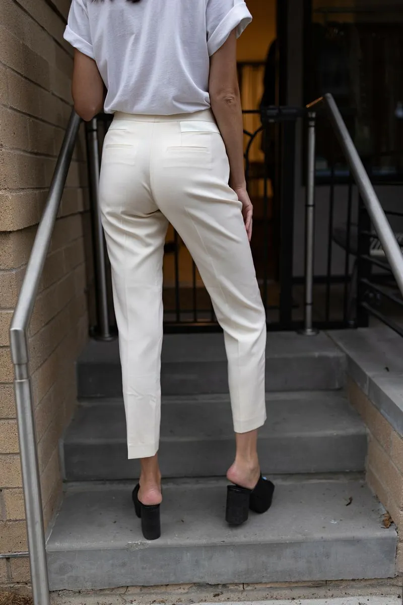 Alexander Wang Cream Tapered Silk Pants