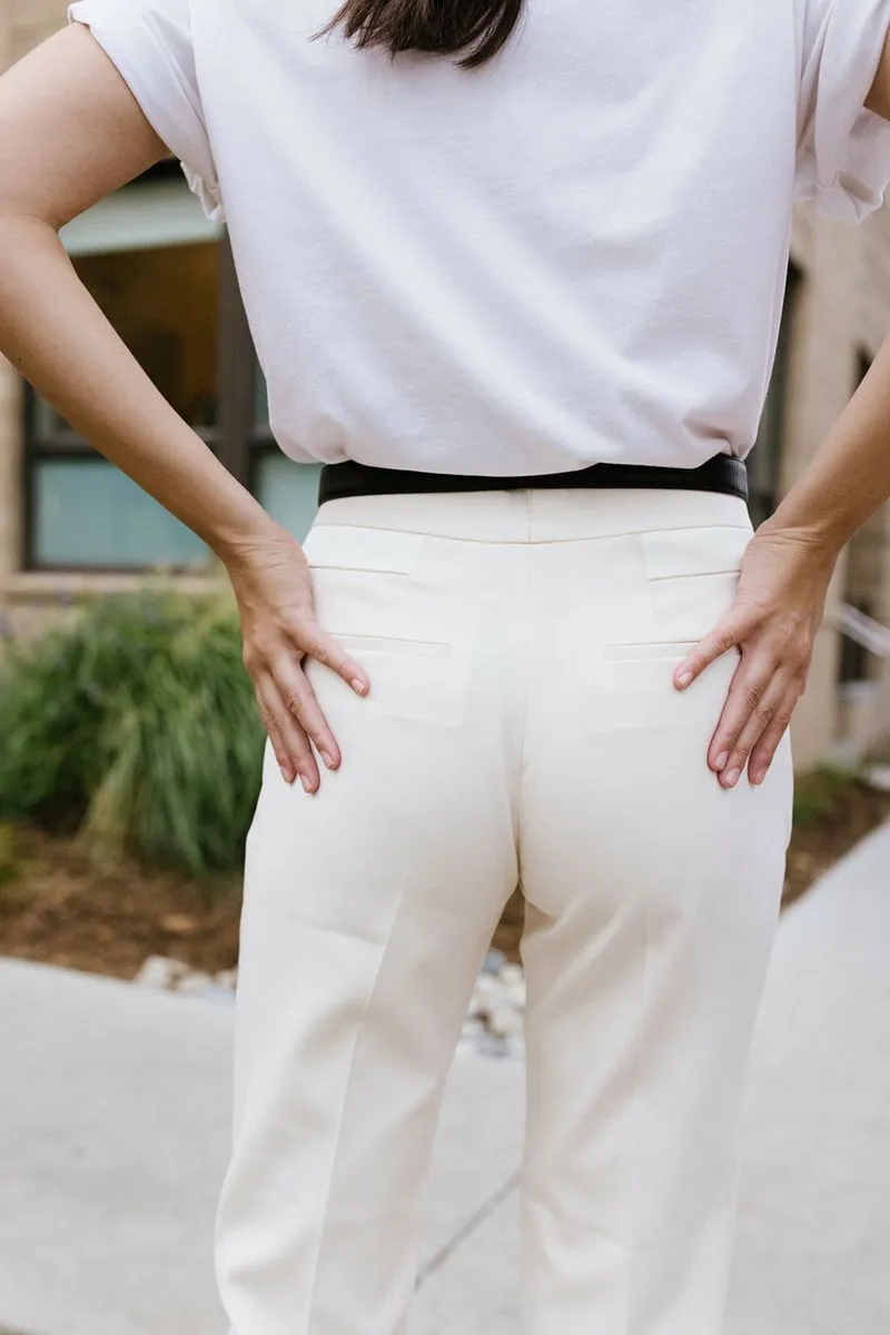 Alexander Wang Cream Tapered Silk Pants