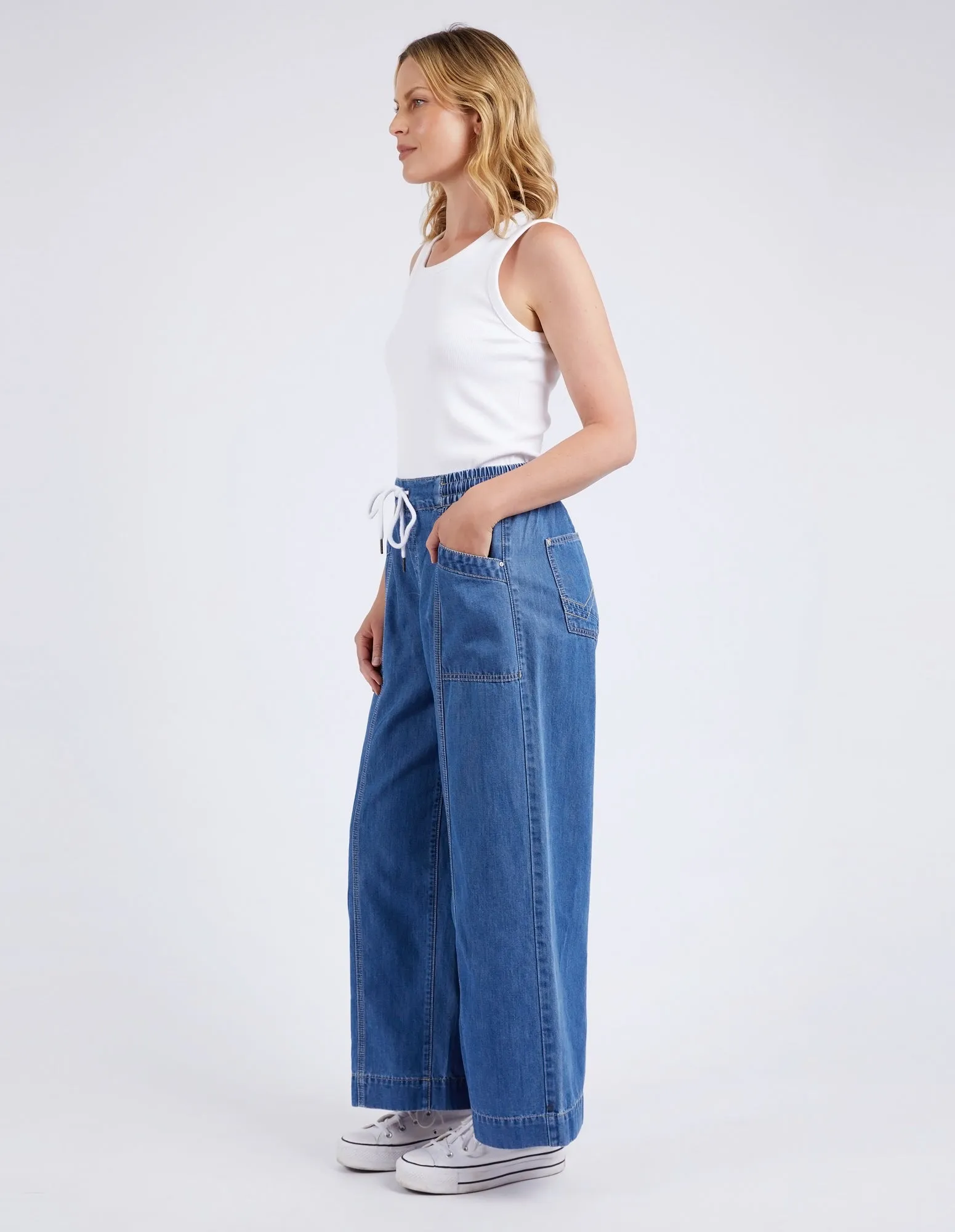 ALORA WIDE LEG JEAN || BLUE