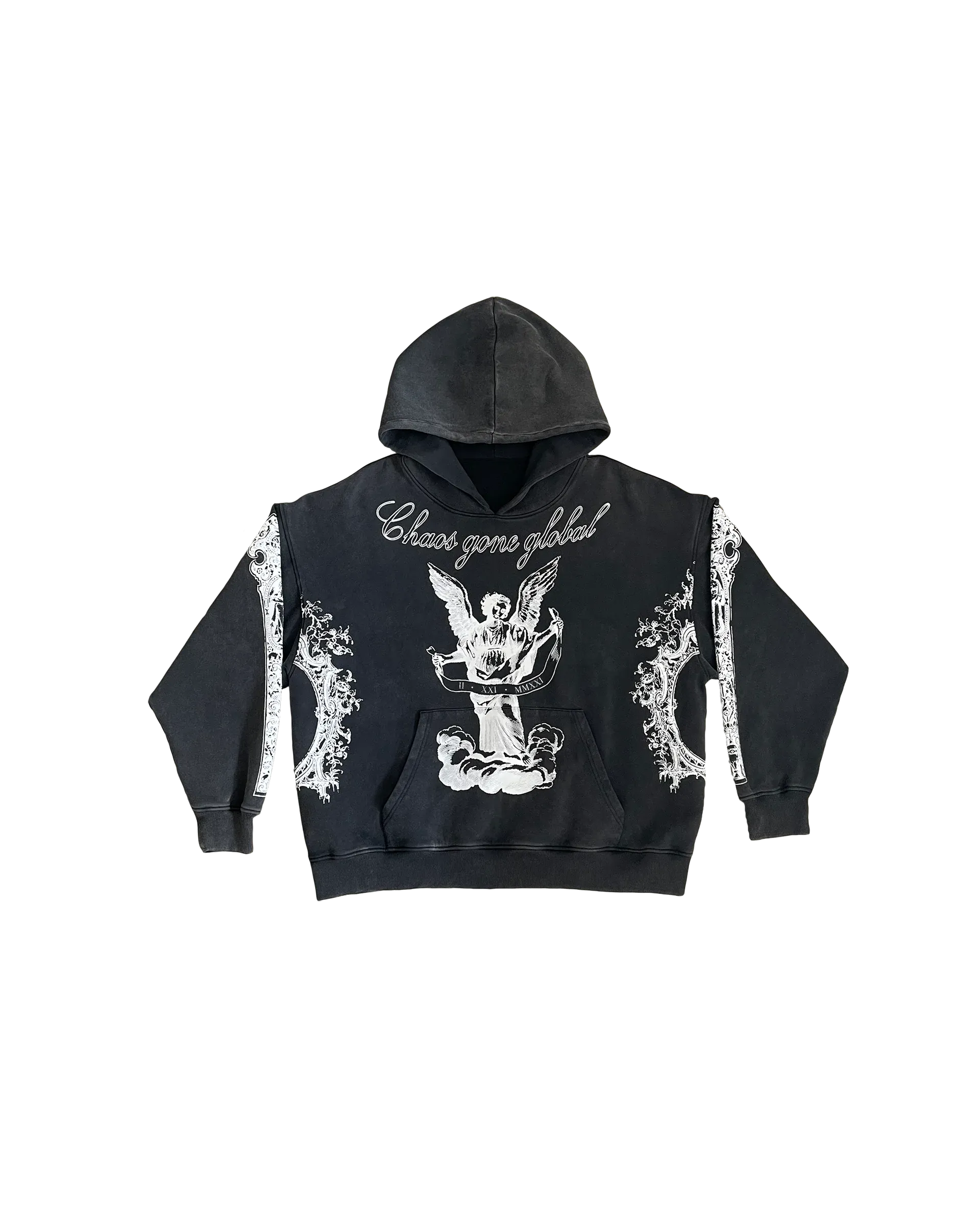 ANGEL HOODIE WASHED BLACK