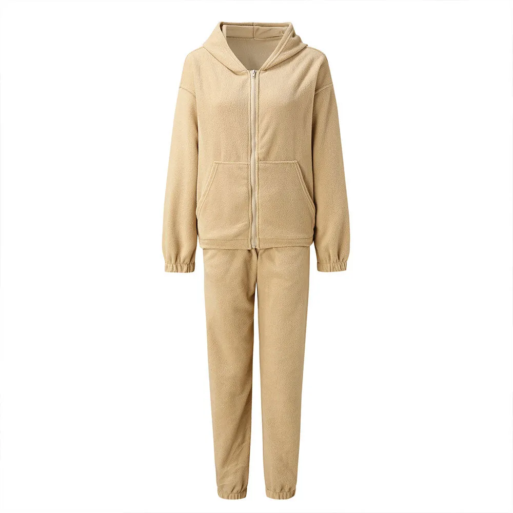 Autumn Winter Women's Brand Velvet Fabric Tracksuits Hoody Track Suit Hoodies And Pants Oversized Sportswear Two Pieces Set