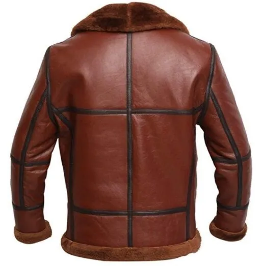 B3 Bomber Pilot Real Leather Jacket Brown Fur Jacket SRJ305
