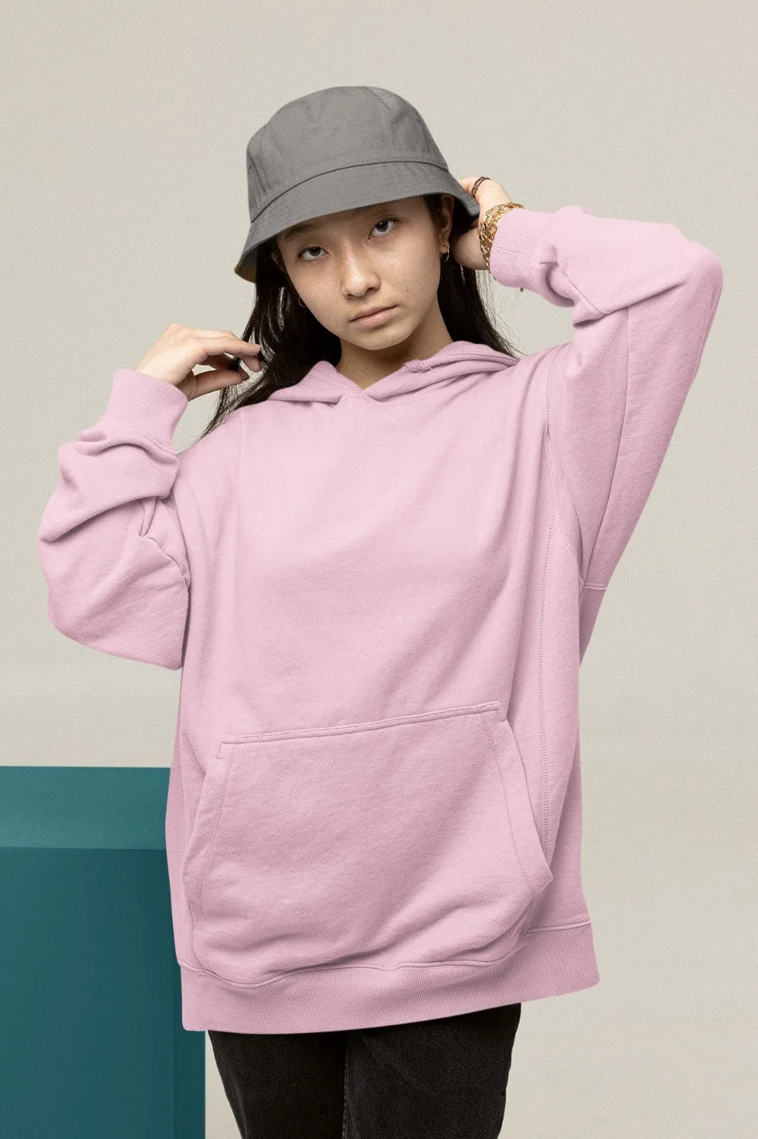 Baby Pink Oversized Hoodie || Essentials