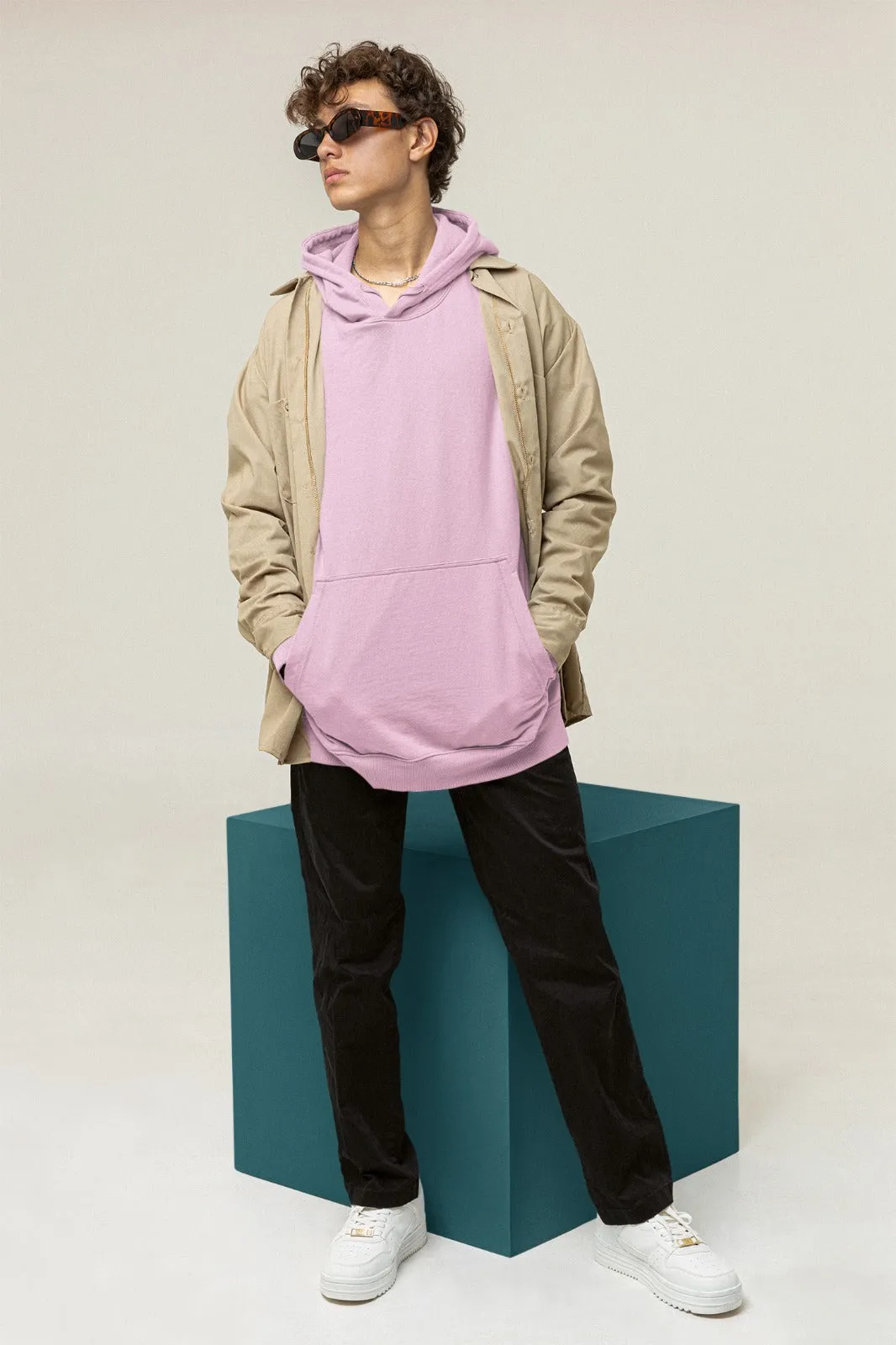Baby Pink Oversized Hoodie || Essentials