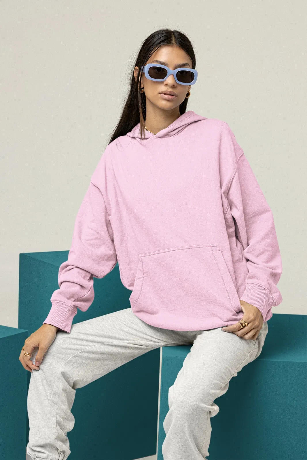 Baby Pink Oversized Hoodie || Essentials
