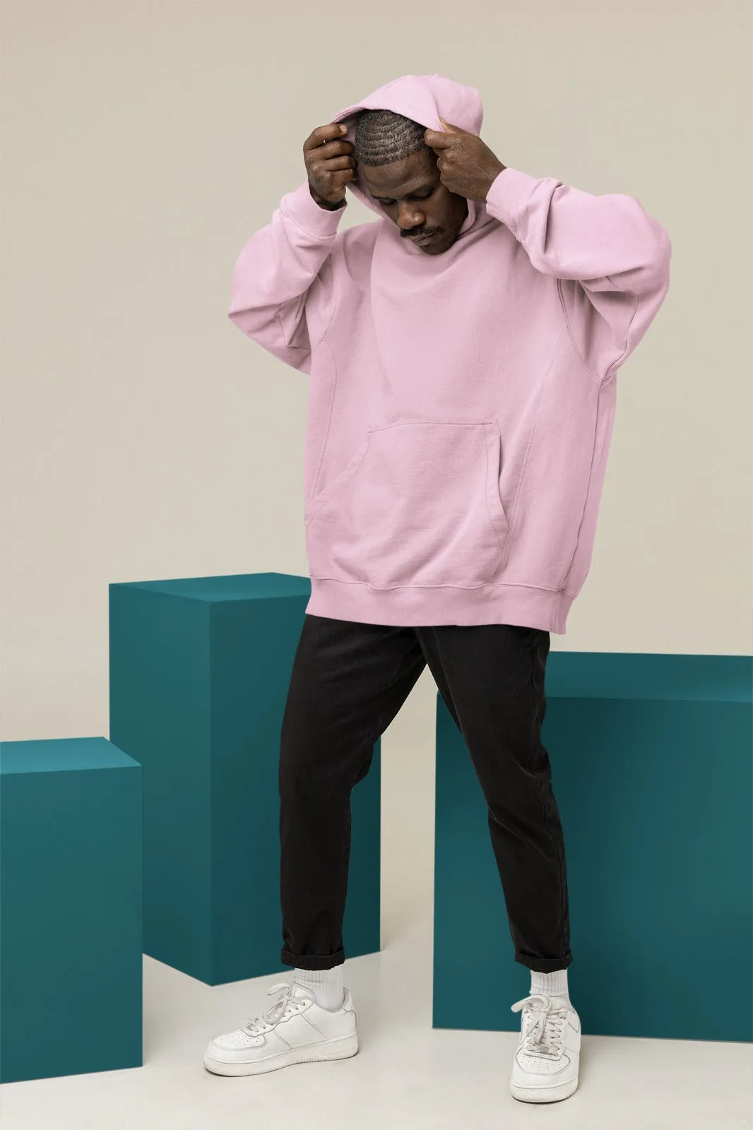 Baby Pink Oversized Hoodie || Essentials