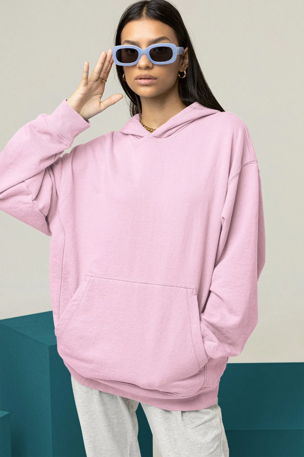 Baby Pink Oversized Hoodie || Essentials