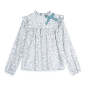 Back Button Meade Blouse -- Lavender Fields