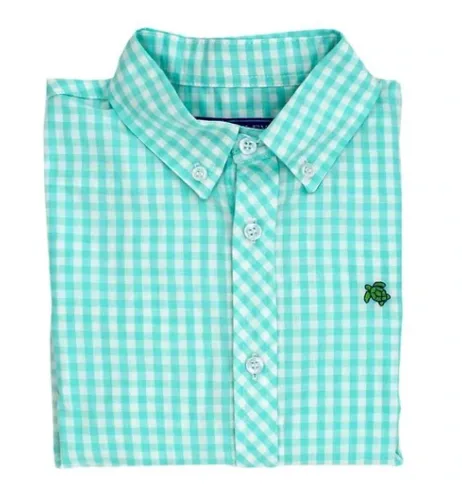 Bailey Boys Button Down Shirt - Mint Check
