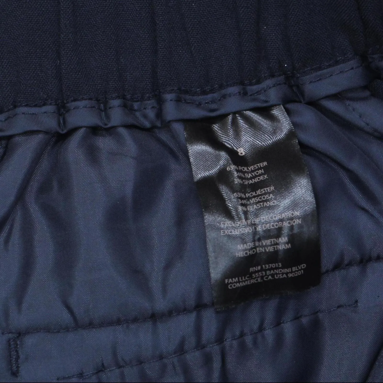 Banana Republic Womens Pull On Tapered Elastic Waist Pants 1588693 Navy Blue 8