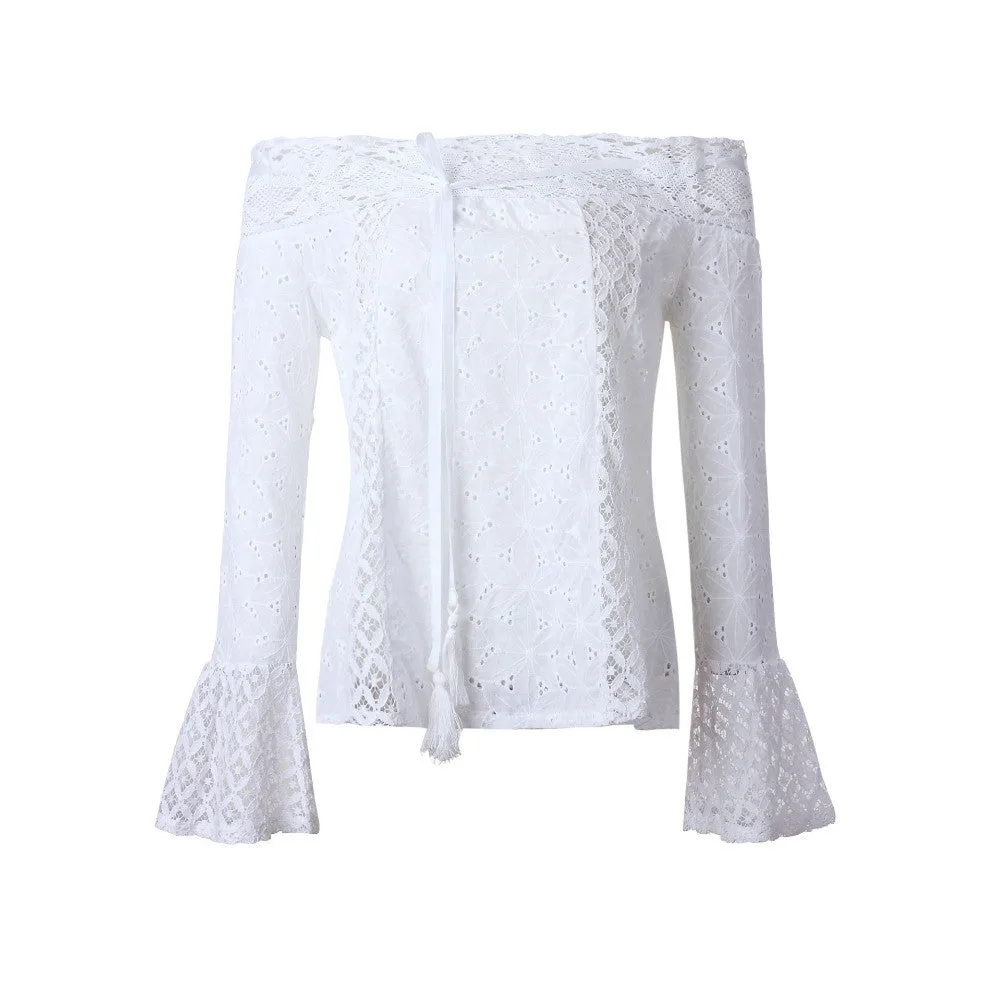Beach Lace Long Sleeve Blouse