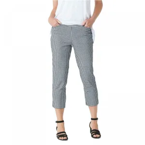 Belle by Kim Gravel Women's Citi Twill Gingham Print Cropped Pants