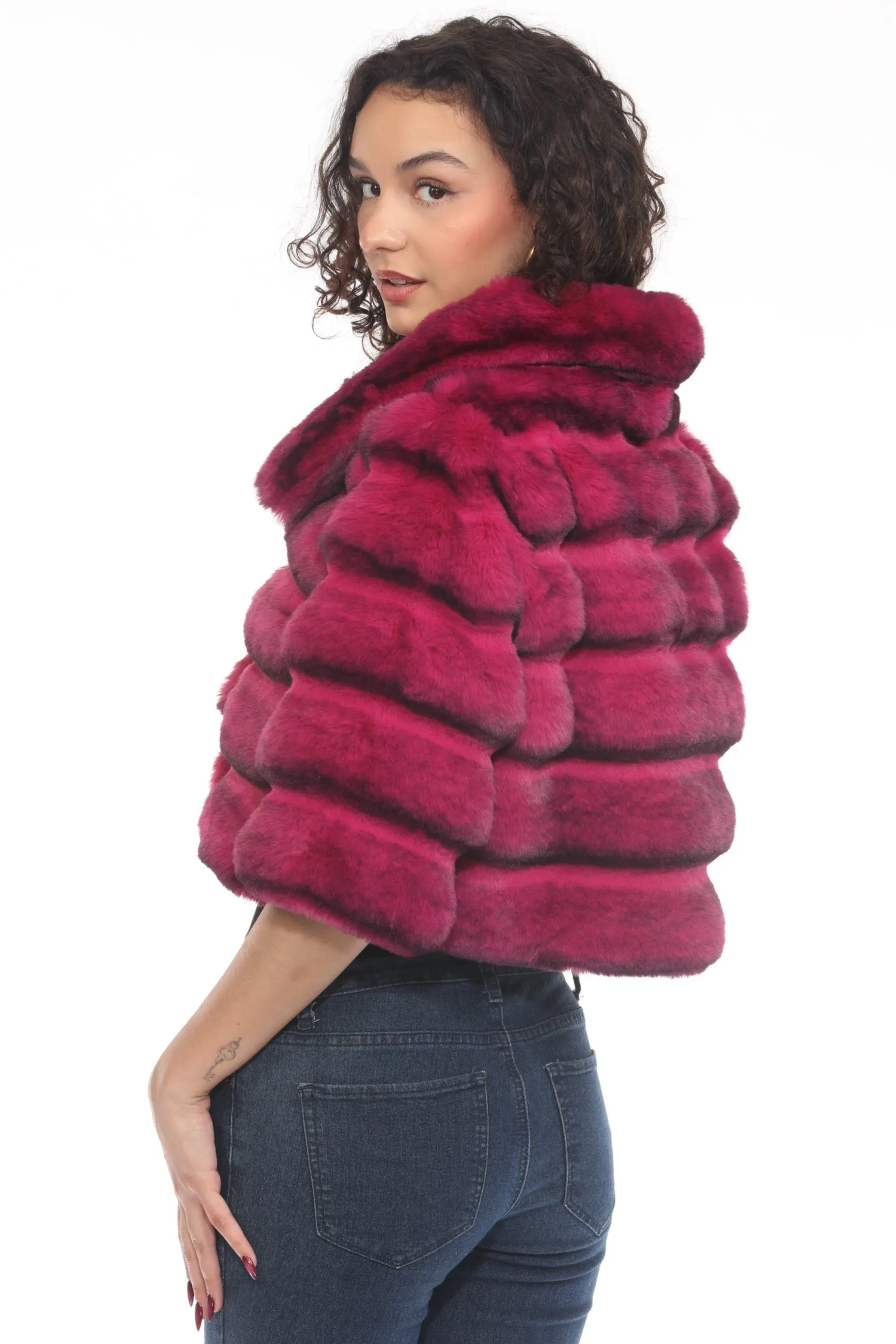 Belle Fare Premium Cropped Faux Fur Coat FX316S
