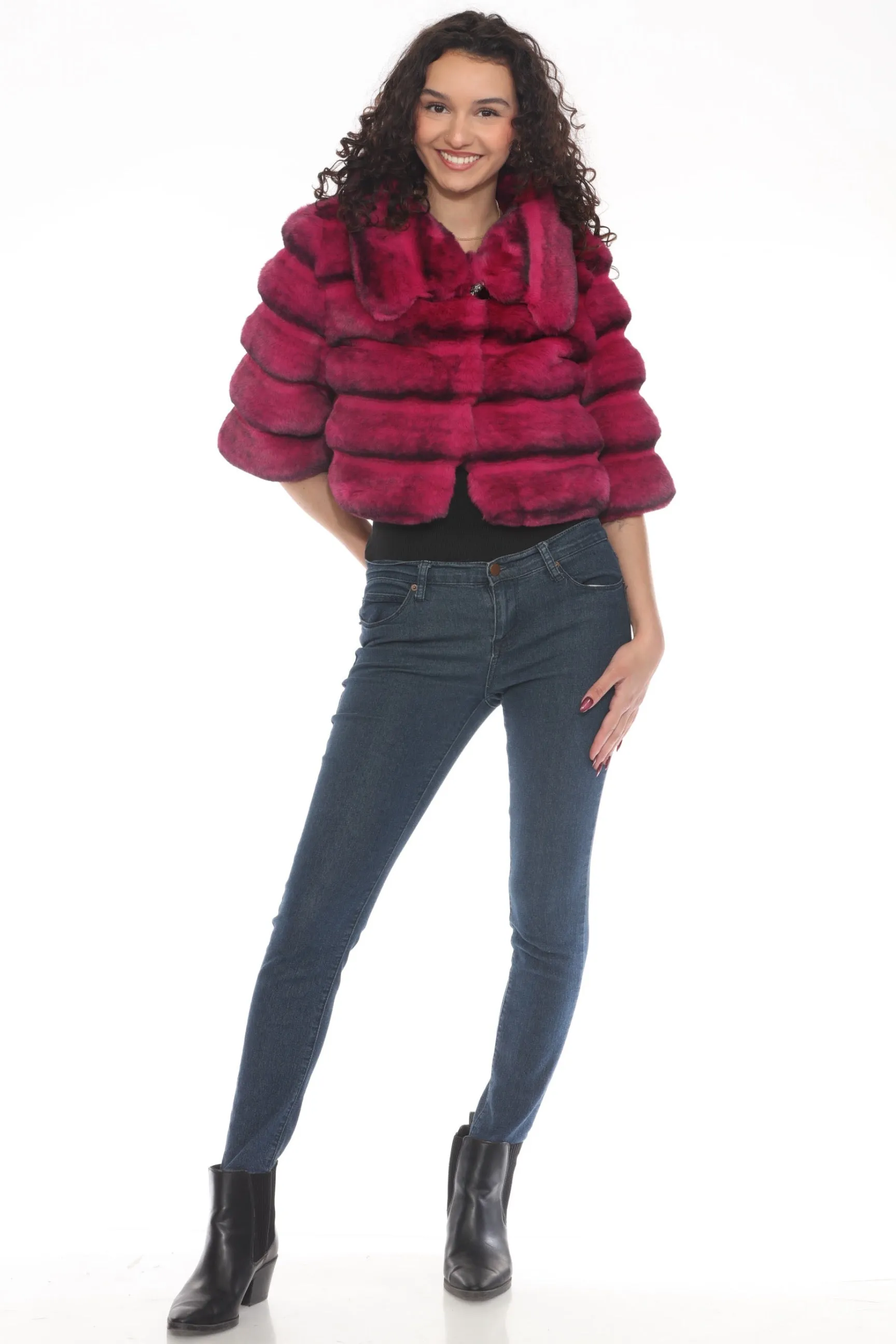 Belle Fare Premium Cropped Faux Fur Coat FX316S