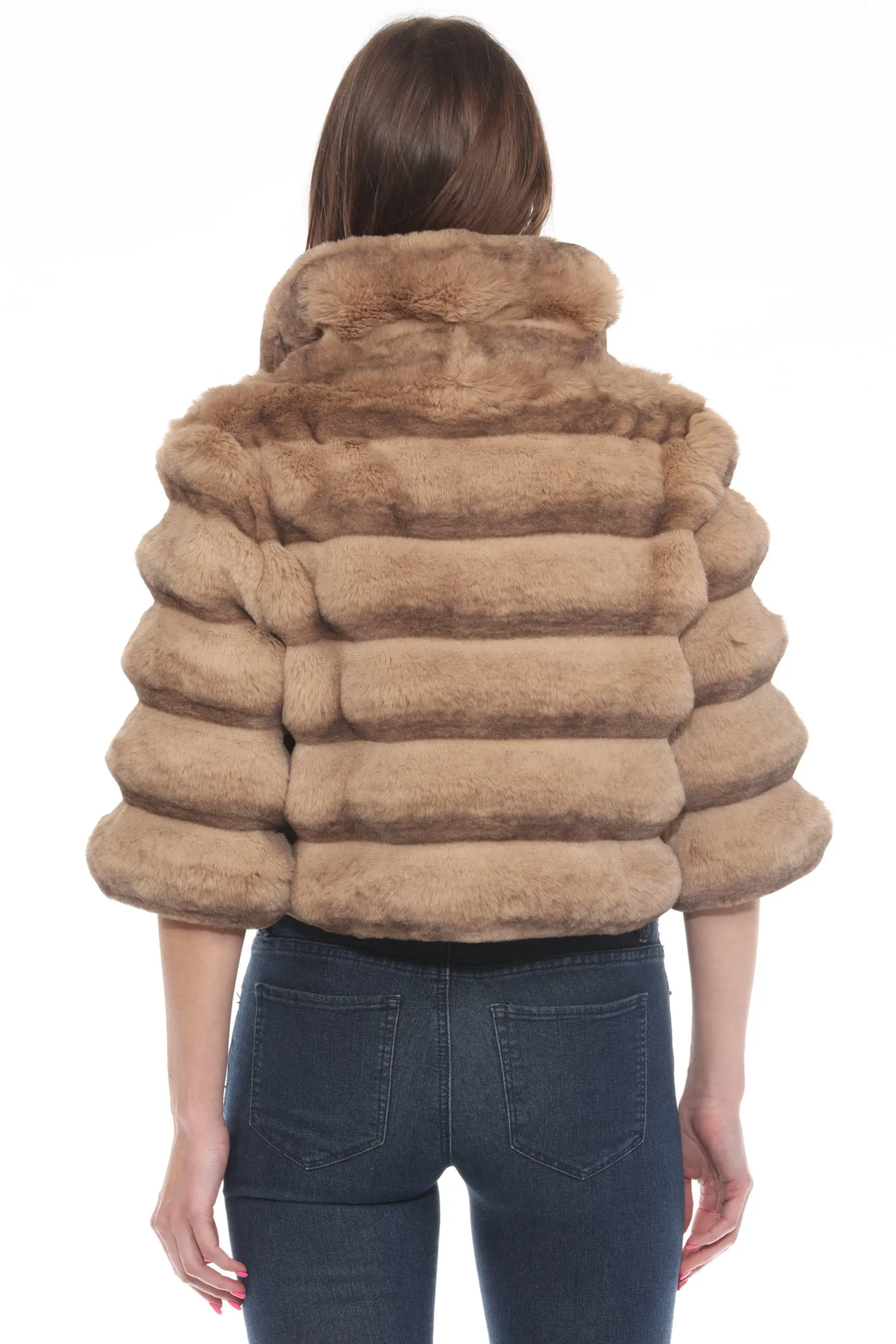 Belle Fare Premium Cropped Faux Fur Coat FX316S
