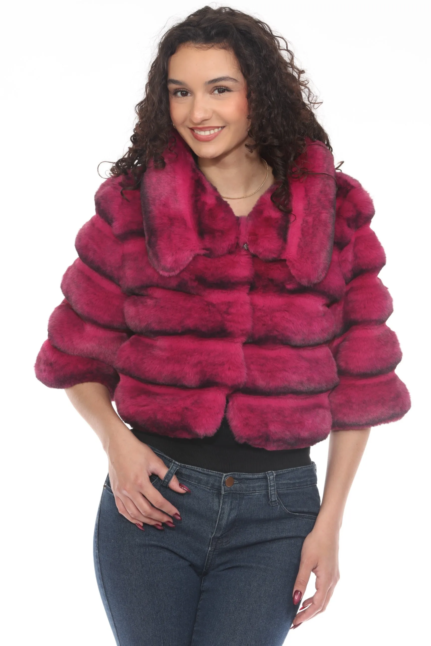 Belle Fare Premium Cropped Faux Fur Coat FX316S