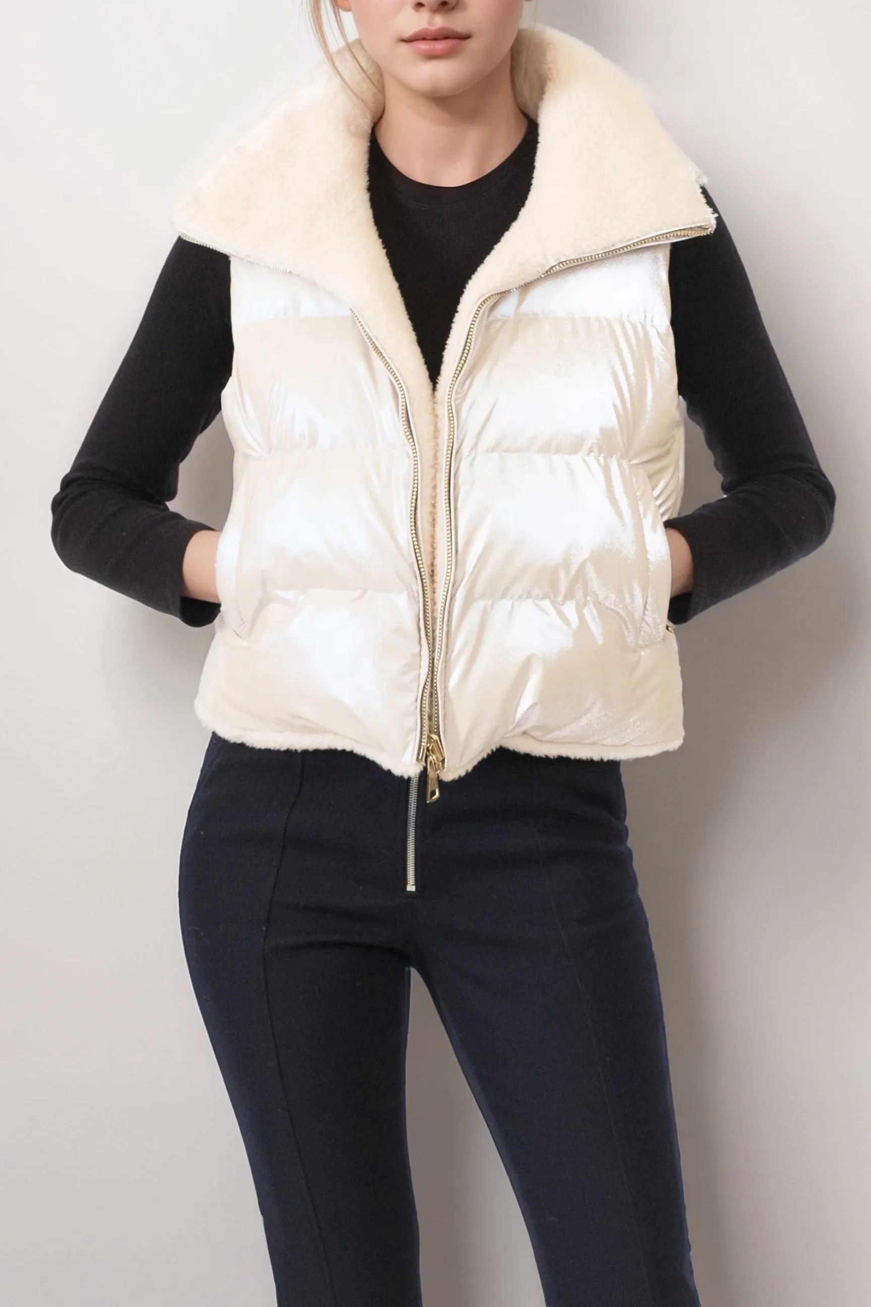 Belle Fare Premium The Lodi Faux Shearling Reversible Vest FXV67