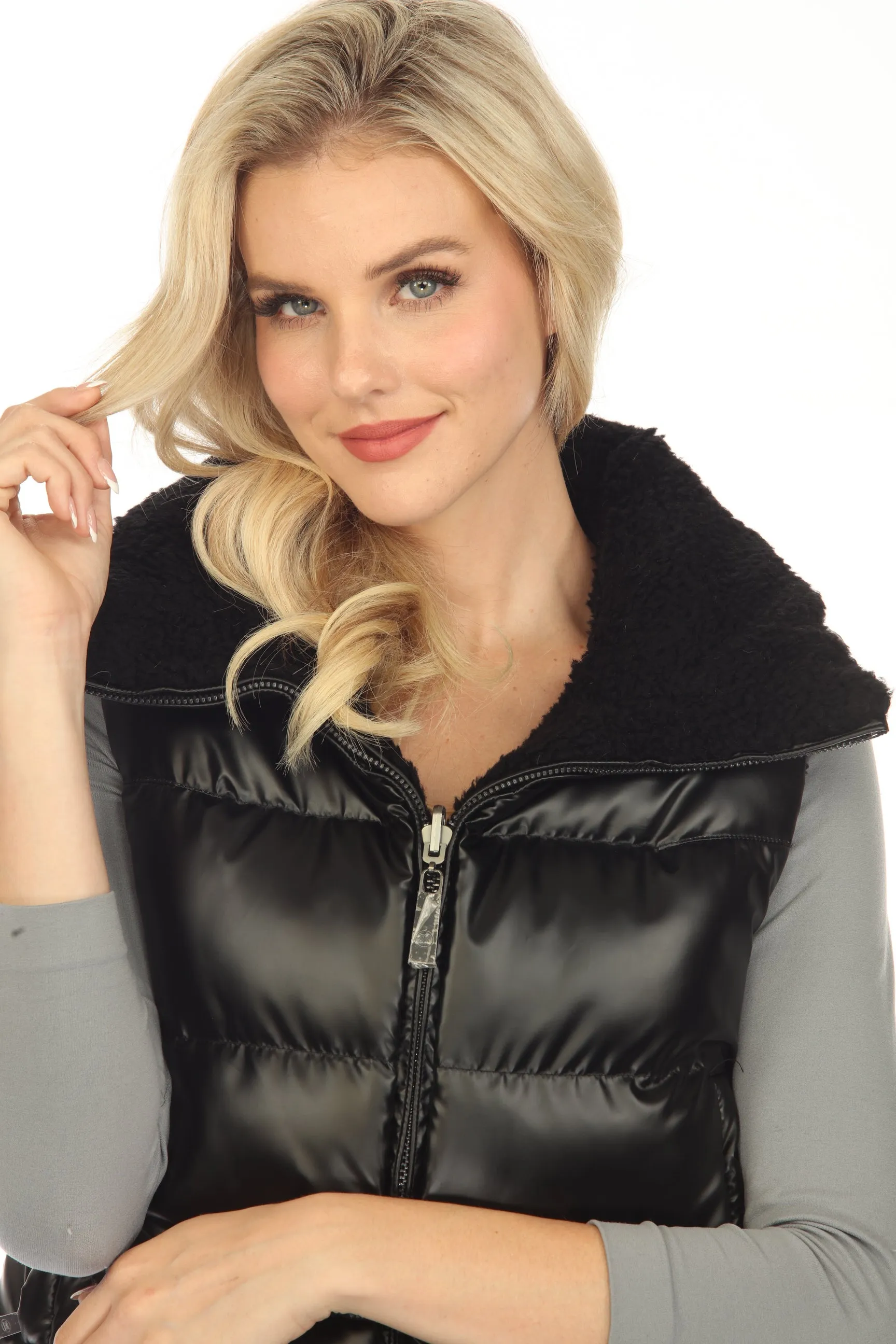 Belle Fare Premium The Lodi Faux Shearling Reversible Vest FXV67