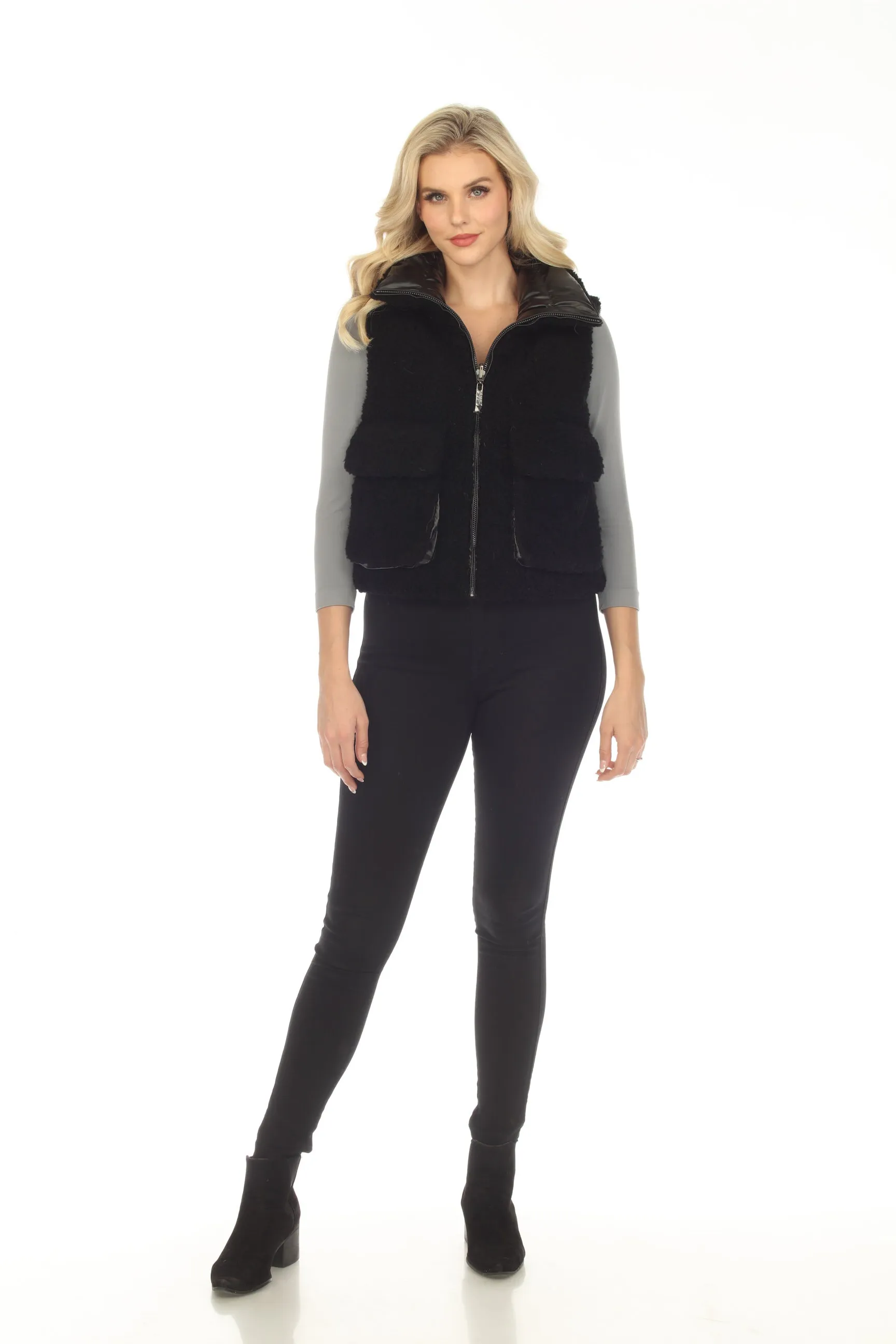 Belle Fare Premium The Lodi Faux Shearling Reversible Vest FXV67