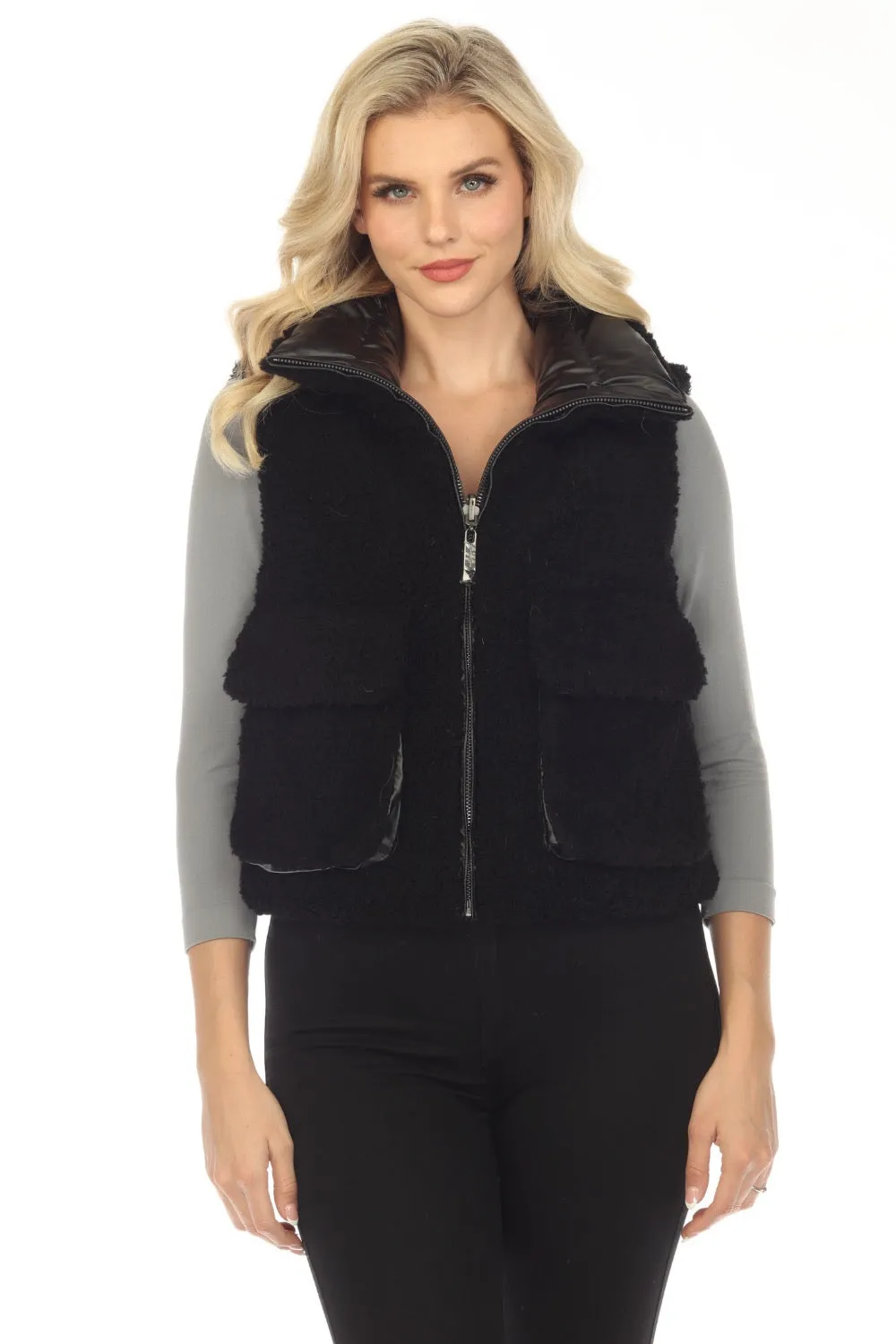 Belle Fare Premium The Lodi Faux Shearling Reversible Vest FXV67
