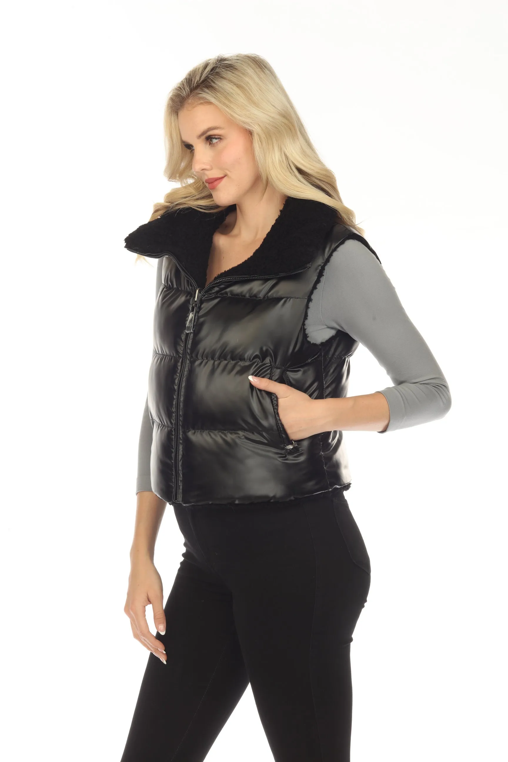 Belle Fare Premium The Lodi Faux Shearling Reversible Vest FXV67