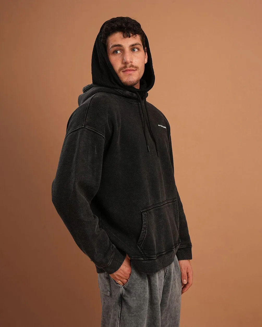 Black IYS Washed Hoodie