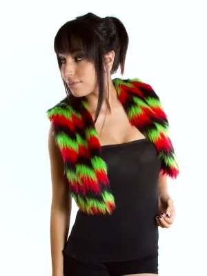 Black Red & Green Zig Zag Vest