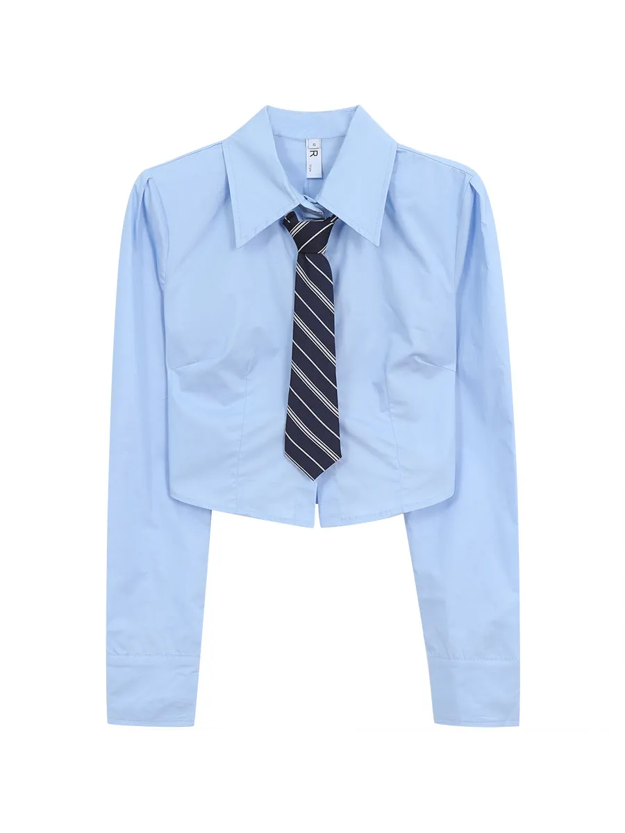 blue French shirt tops