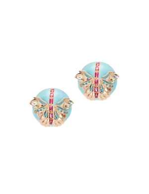 Blue Papilio Button Tops