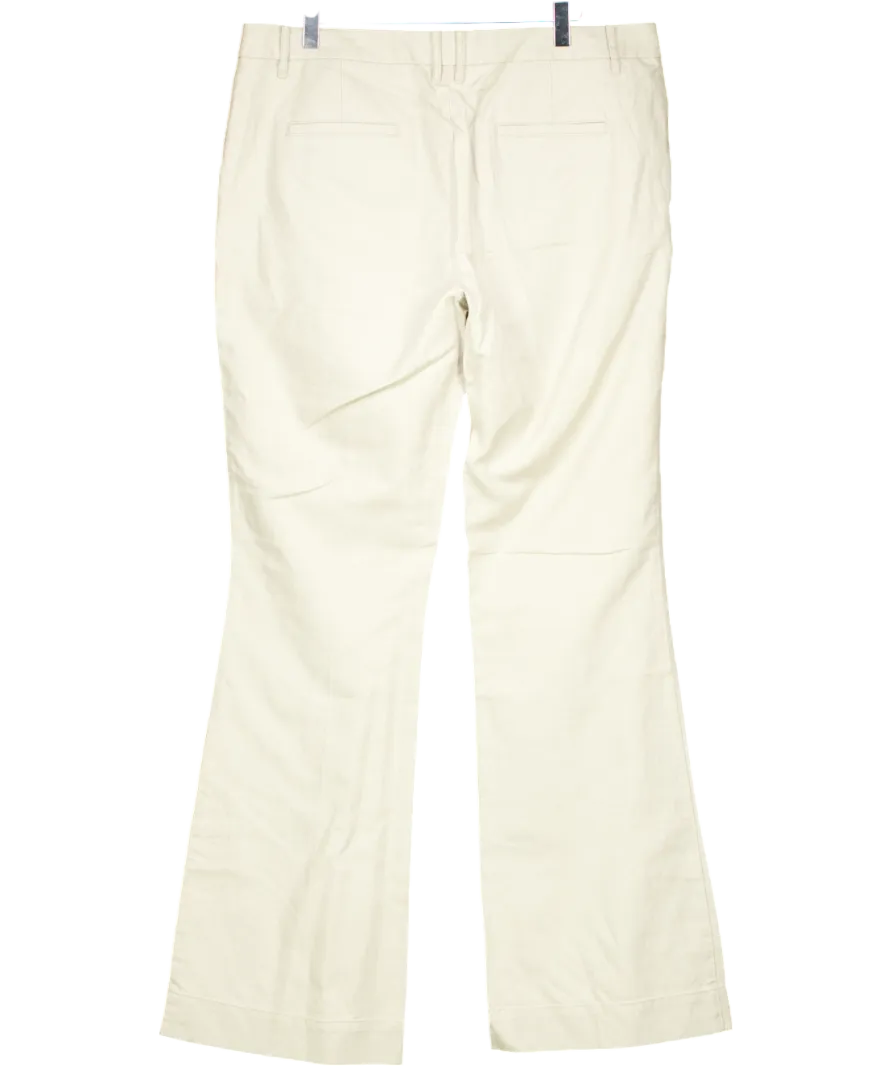 Boden Beige Linen Blend Wide Leg Trouser Long UK 16