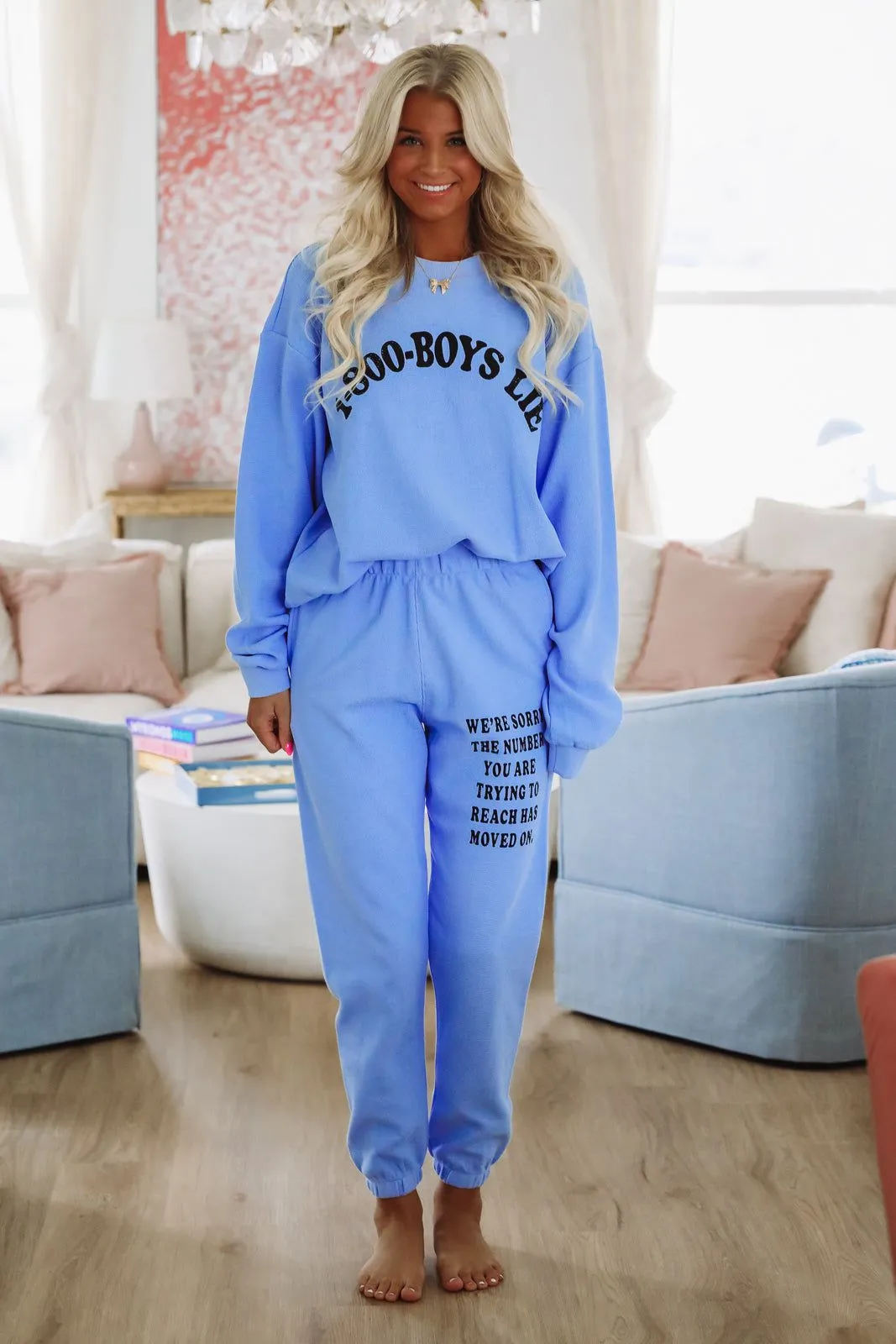 Boys Lie 1-800 Revamped Mac Slim Sweatpants - Blue