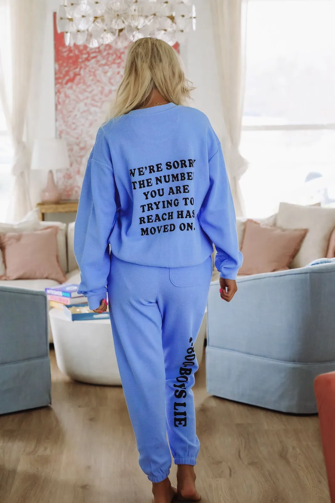 Boys Lie 1-800 Revamped Mac Slim Sweatpants - Blue