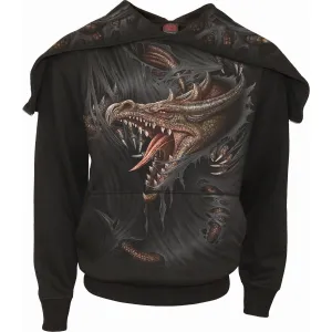 BREAKING OUT - Split Zip Hoody Black