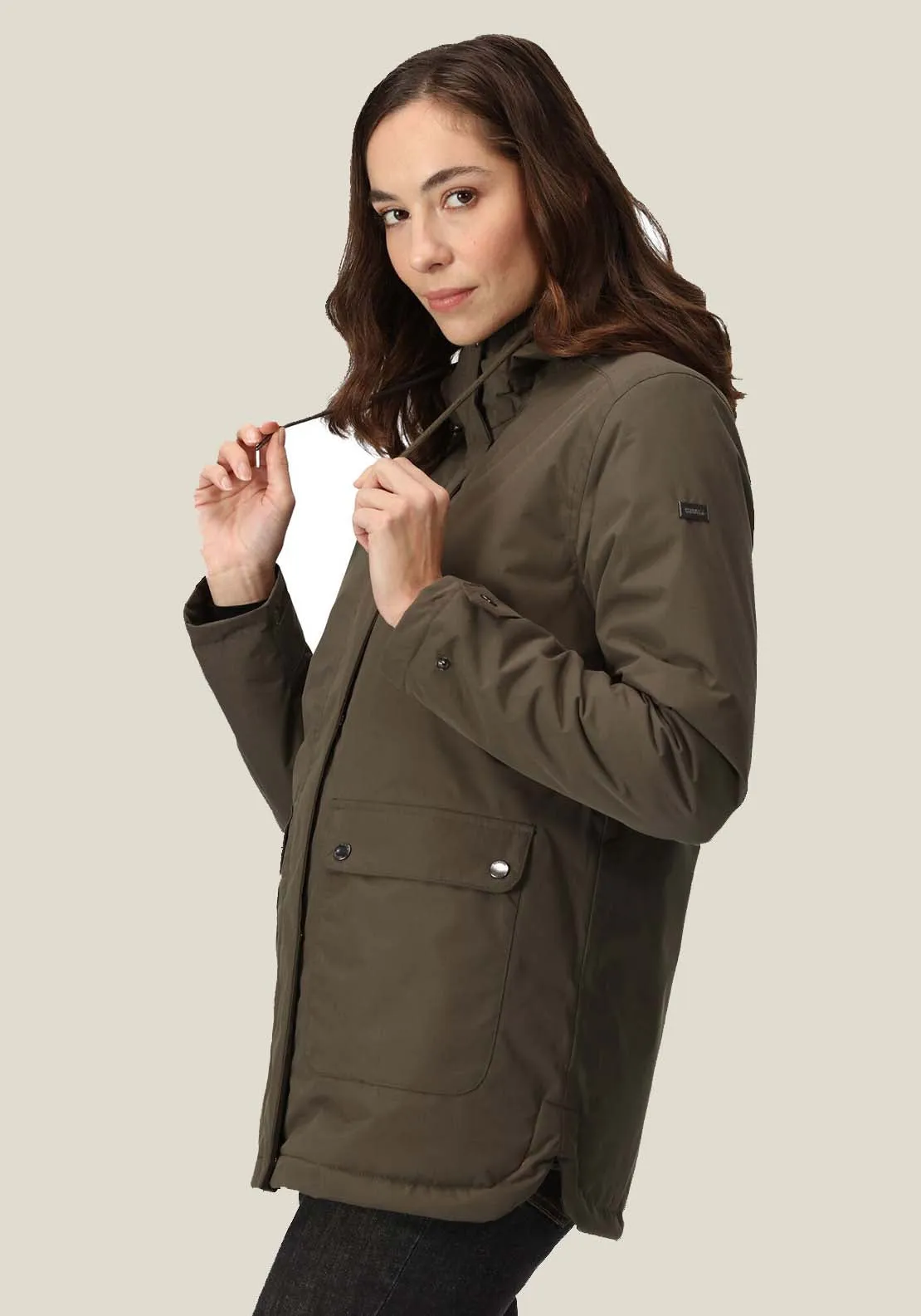 Broadia Fur Hood Waterproof Jacket - Green