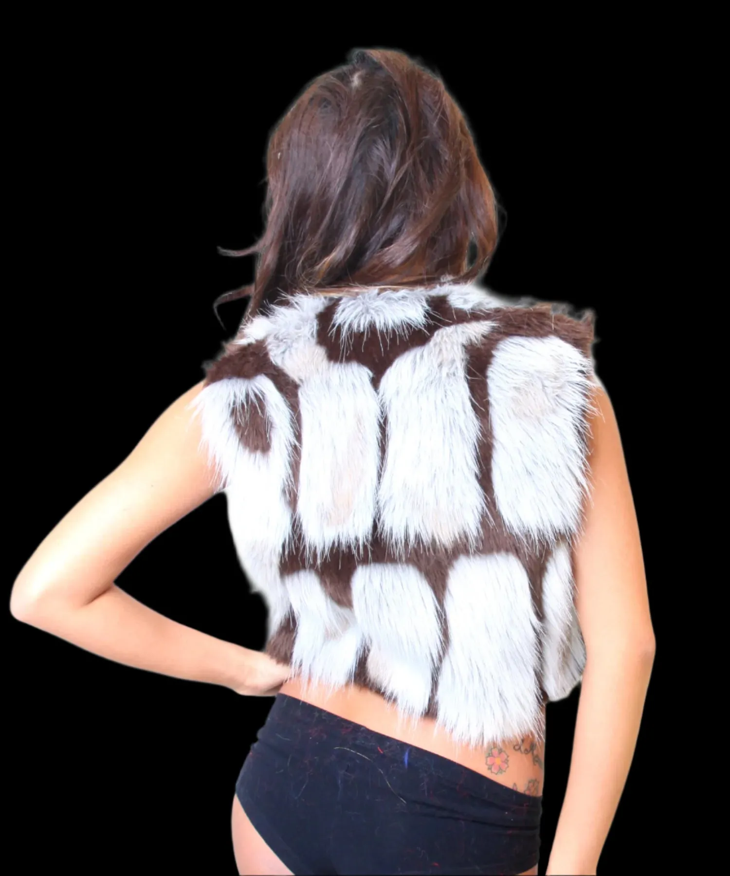 Brown Patchwork Vest